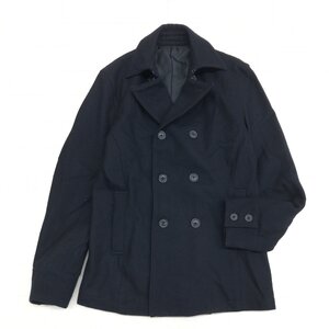 ◆a.v.v HOMME アーヴェヴェオム ウール ピーコート 46(M) 黒系 ブラック系 ダブルジャケット ショートコート Pコート メンズ 紳士