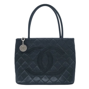 シャネル CHANEL 復刻トート A01804 ブラック　シルバー金具 キャビアスキン ハンドバッグ レディース 中古