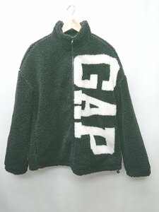 ◇ GAP ギャップ ジップアップ ロゴ ボア カジュアル 長袖 ジャケット サイズM ブラック ホワイト メンズ P