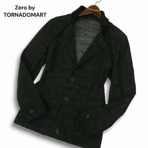 Zero by TORNADOMART トルネードマート 通年 シャンブレー ムラ カノコ★ 返し衿 スリム ジャケット Sz.M　メンズ 黒　A4T10685_A#O