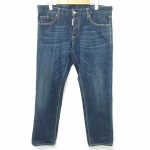 美品 DSQUARED2 ディースクエアード Slim Jean ストレッチ クロップド デニムパンツ ジーンズ サイズ50 インディゴブルー