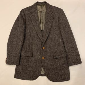 80s Harris Tweed 2B TAILORED JACKET ヴィンテージ ビンテージ ハリスツイード テーラードジャケット アメトラ トラッド 70s 送料無料