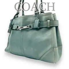 X3　良品　 COACH　コーチ　レザー　ロゴ金具　トートバッグ　F08A71