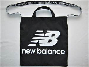 ★中古品 WEB限定商品 newbalance ニューバランス 2WAYロゴショルダーバッグ 手提げバッグ 黒 エコバッグかばん T36cmY33cm ポリエステル★