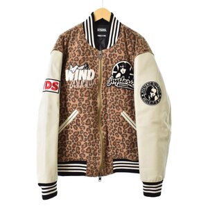 ヒステリックグラマー HYSTERIC GLAMOUR ウィンダンシー WIND AND SEA 20AW スタジャン ブルゾン ヒョウ柄 レオパード M 茶 WDS-HYS-2-01