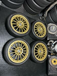 OZ RACING スーパーツーリズモ 17インチ 7J＋48 PCD100 5穴 ゴールド REGNO 215/45R17 GC8 レガシィ プリウス 86 BRZ シエンタ ウィッシュ