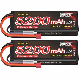 新品 7.4V 多種類のRCカー/RCトラックなどに適用 Series 2 120C 5200mAh リポバッテリー 72