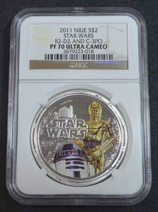 ☆★NIUE スターウォーズ 2Dollars 銀貨 NGC PF70 R2D2 AND C-3PO★☆