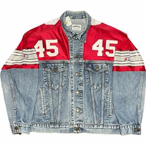 Awesome Boy × ichiryu made REMAKE NFL DENIM JACKET ライトインディゴ×レッド MLサイズ Levi’s リーバイス デニムジャケット リメイク