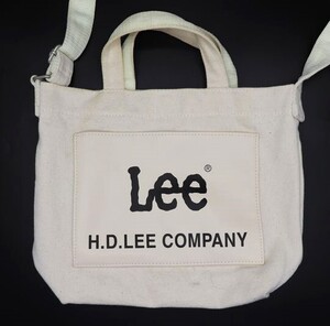 Lee　ハンドバック　キャンバス　ショルダーバック　2WAY　白　H.D.LEE　COMPANY　