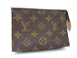 1円 ■美品■ LOUIS VUITTON ルイヴィトン M47546 モノグラム ポッシュ トワレット15 メイクポーチ マルチケース ブラウン系 FK1046