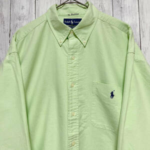 ラルフローレン Ralph Lauren BIG SHIRT 長袖シャツ メンズ ワンポイント コットン100% Lサイズ 3‐764