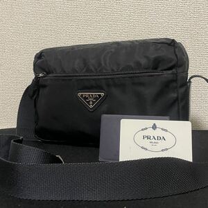 1円スタート！ 超美品 PRADA プラダ テスート ナイロン ショルダーバッグ カメラバッグ クロスボディ 斜め掛 ブラック NERO ギャランティ付