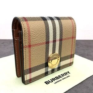 送料込み！ 未使用品 BURBERRY コンパクトウォレット タータンチェック 400