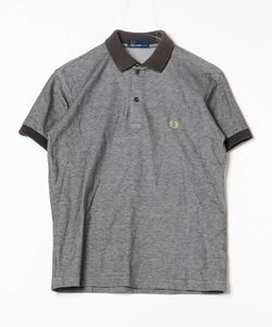 「FRED PERRY」 ワンポイント半袖ポロシャツ S グレー メンズ