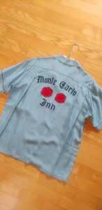 　送料込★東洋 StyleEyes スタイルアイズ SE38618 MONTE CARLO INN RAYON BOWLING SHIRT 刺繍ボーリングシャツ ライトブルー　M