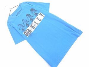 ネコポスOK Oakley オークリー プリント Tシャツ sizeL/水色 ■◆ ☆ eia3 レディース