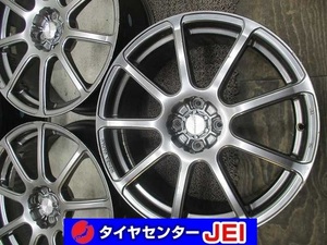 18インチ MONZA JAPAN 7.5J+42 100 コンパクトカー 中古アルミホイール4本セット送料無料(A18-4642）