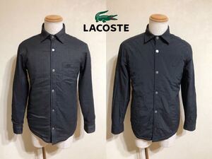 LACOSTE ラコステ 2WAY 中綿 リバーシブル 厚手 シャツ ジャケット トップス FRサイズ39 USサイズS/M 長袖 黒 170/92A レギュラーフィット