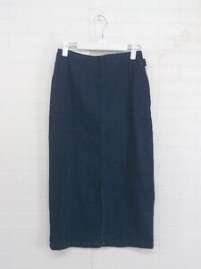 ◇ AZUL BY MOUSSY ストレッチ フロントスリット ロング タイト スカート サイズM ネイビー レディース P