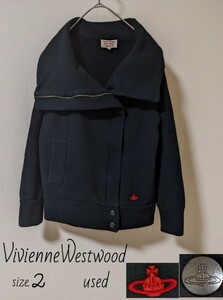 ヴィヴィアンウエストウッド レッドレーベル アウター 2Ｍ黒 オーブ刺繍 スウエット パーカー Vivienne Westwood RED LABEL レディース