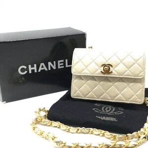 CHANEL シャネル ココマーク マトラッセ ミニ チェーン ショルダー バッグ ゴールド m12307