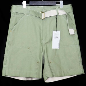 未使用 SACAI × CARHARTT WIP Duck Shorts サイズ1 カーキ 24-03392M サカイ カーハートダブリューアイピー コラボ ハーフパンツ