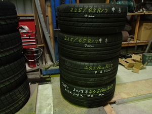 ファルケン　ジークス ZE914　225/45R17　2本　245/40R17　2本　溝7㎜　タイヤのみ4本セット　2016年製中古品