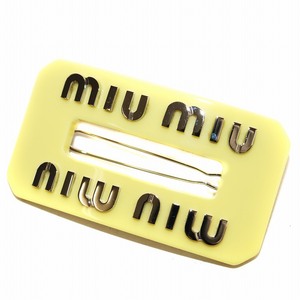 ミュウミュウ miumiu Risid Plex Hair Clip ヘアクリップ ヘアアクセサリー ロゴ 黄 イエロー 5JF093 /AN16 ■OH レディース