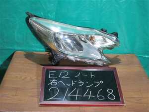 【214468】日産　ノート　E12　右ヘッドライト　ハロゲン　イチコ 1868　中古