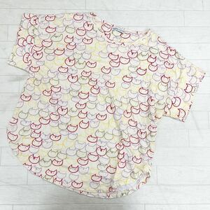 1443◎ TSUMORI CHISATO ツモリチサト トップス tシャツ カットソー 半袖 クルーネック 猫 総柄 ベージュ レディース2