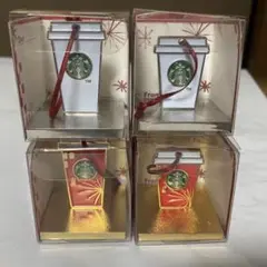 値下げ　STARBUCKS 2014 ホリデースタンプ 4種類　オーナメント