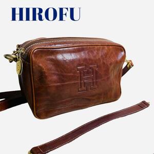 HIROFU ヒロフ　ショルダーバッグ　型押しHロゴ　ハンドバッグ　2way