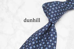 【美品】dunhill ダンヒル A-912 ネイビー ITALY イタリア製 ブランド ネクタイ 良品 古着 卸 USED オールド SILK