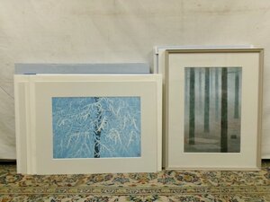 E0426 東山魁夷 日展秀粋 「樹木の四季」 4枚組 画集 額装版 講談社