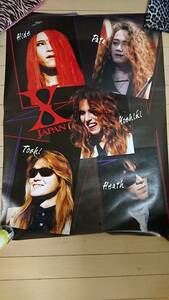 特大ポスター X JAPAN ポスター Yoshiki hide pata heath Toshi 1994 60センチ×86センチ