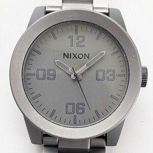 NIXON TAKE CHARGE THE CORPORAL ニクソン コーポラル 12E ビッグフェイス ダークグレイカラー 3針クオーツ 電池交換済 稼働品