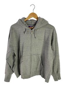 THE NORTH FACE PURPLE LABEL◆FRONT ZIP HOODIE_フロントジップフーディー/M/コットン/GRY/無地