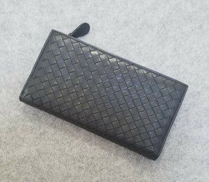 【１円スタート】 BOTTEGA VENETA ボッテガヴェネタ 長財布 イントレチャート 黒 ネロ