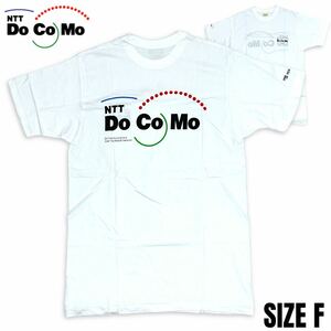 稀少■ NTT DoCoMo (エヌティーティー ドコモ) 90s 当時物 企業物 ノベルティ 半袖 Tシャツ 白ホワイト F ① ヴィンテージ アメカジ 古着