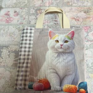 毛糸玉 ねこのトートバッグ　 ハンドメイド