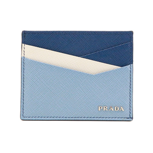 プラダ PRADA カードケース サフィアーノ レザー 2MC223 パスケース カードホルダー 名刺入れ ブルーエット / アストラス 中古