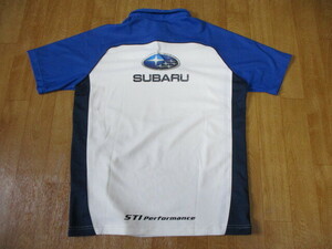 スバルSTI・ジップアップドライ襟付きTシャツ　サイズL　新同美中古　ジャケット・WRC