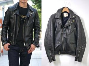 【38サイズ 美品】ルイスレザー Lewis Leathers タイトフィット サイクロン カウハイド CYCLONE ダブル レザージャケット ブラック 黒