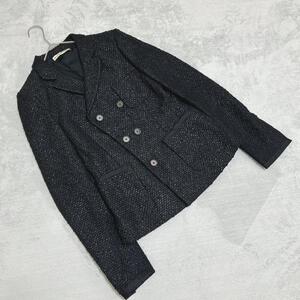 【BALENCIAGA】バレンシアガ(38) イタリア製 総柄 ウール アウター ジャケット コート