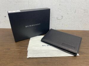 I★ 極美品 BURBERRY バーバリー 名刺入れ 定期入れ レザー ブラック 黒 カードケース パスケース 