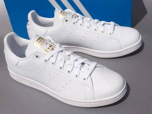 デッド!! US 9 / 27cm 新品 2021年 adidas STAN SMITH スタンスミス 白ｘ金 合皮レザー