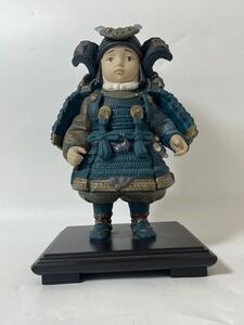 【1円スタート】【中古品】【限定品】LLADRO リアドロ (勝ち虫) 若武者 陶器人形 五月人形 ブルー 土台付