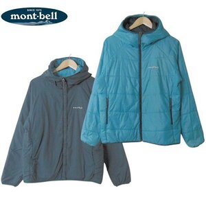 モンベルmont-bell■サーマランド パーカ リバーシブル 中綿入り ナイロン ジップアップ 1101410■L■グリーン系　 ※NK4n12256