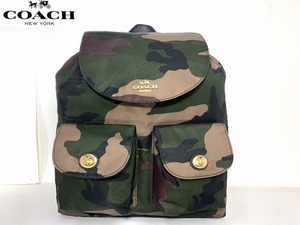 新品同様★送料無料★ コーチ COACH カモフラージュ プリント ナイロン バックパック リュック ★品薄モデル